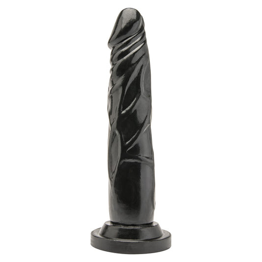 ToyJoy Get Real 7 Inch Dong Black|Front View|"sleek design - front view"