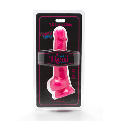 ToyJoy Happy Dicks Dildo With Balls 7.5 Inches|Side View|"ball detail - side view"