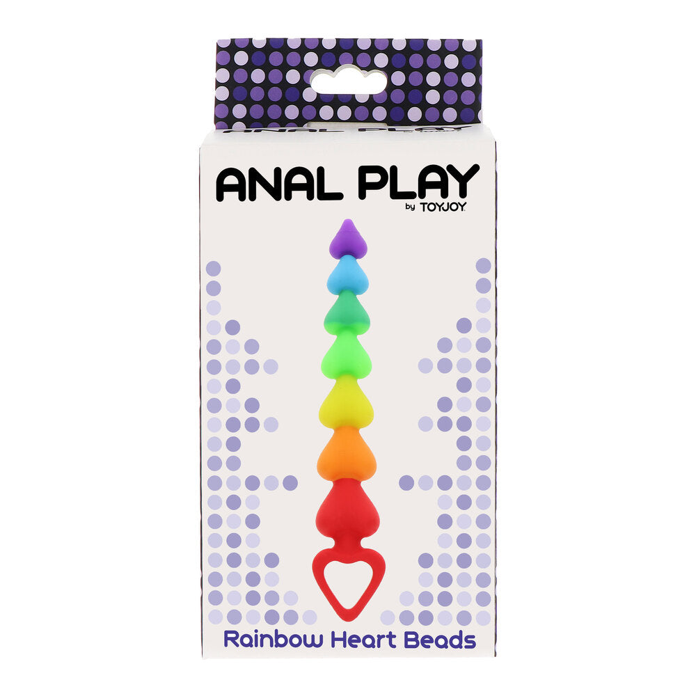 ToyJoy Rainbow Heart Anal Beads|Set View|"complete heart beads set-set view"|