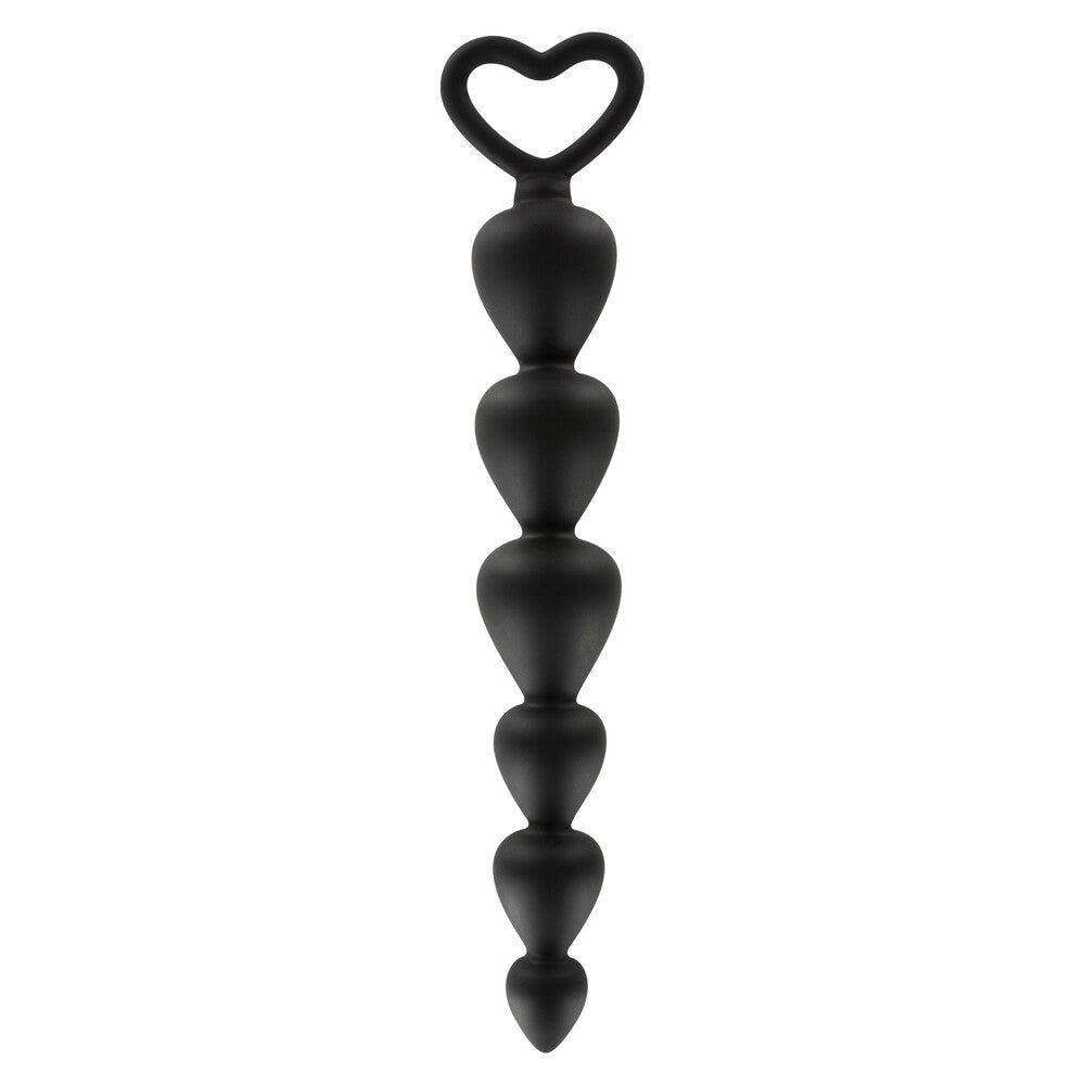 ToyJoy Anal Play Bottom Beads Black|Front View|"black anal beads-front view"|