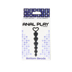 ToyJoy Anal Play Bottom Beads Black|Side View|"beads design features-side view"|