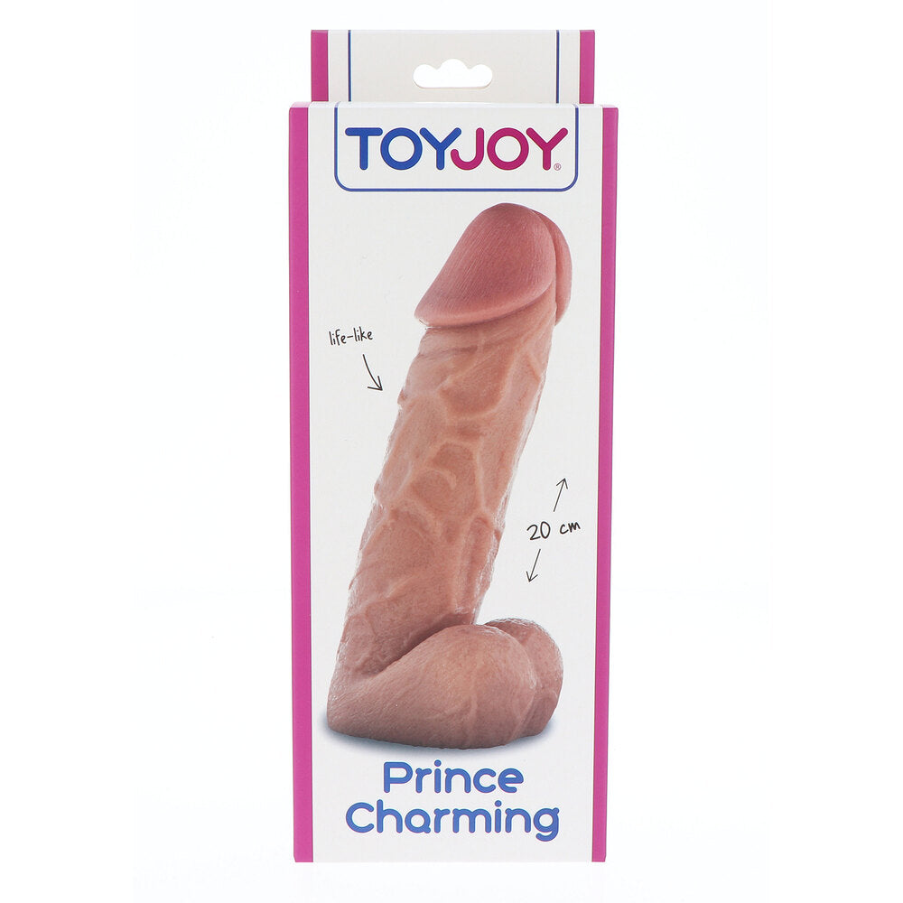 ToyJoy Prince Charming Life Like 20cm Dildo|Side View|"realistic detail - side view"