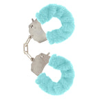 ToyJoy Furry Fun Wrist Cuffs Aqua|Front View|"furry cuffs-front view"|