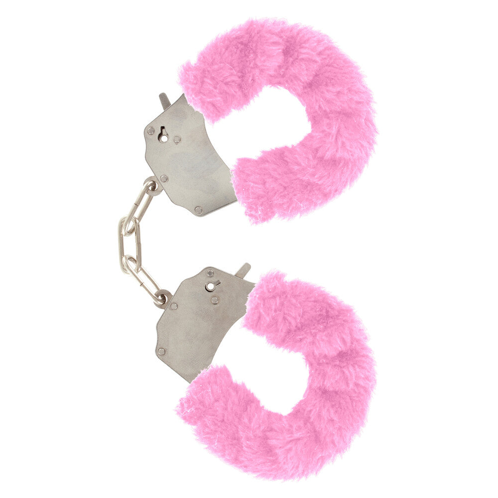 ToyJoy Furry Fun Wrist Cuffs Pink|Front View|"furry cuffs-front view"|
