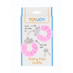 ToyJoy Furry Fun Wrist Cuffs Pink|Side View|"cuff details-side view"|