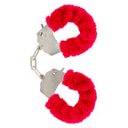 ToyJoy Furry Fun Wrist Cuffs Red|Front View|"furry cuffs-front view"|