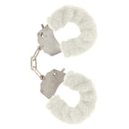 ToyJoy Furry Fun Wrist Cuffs White|Front View|"furry cuffs-front view"|