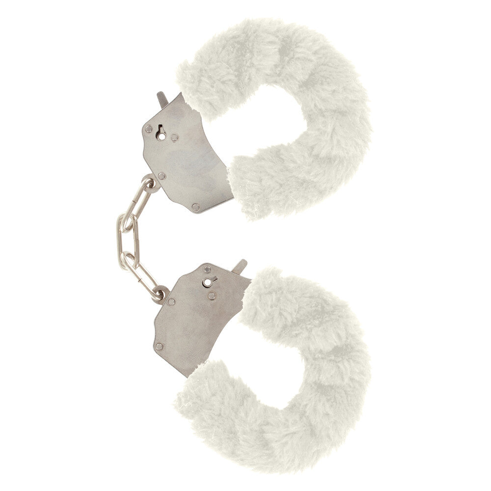 ToyJoy Furry Fun Wrist Cuffs White|Front View|"furry cuffs-front view"|