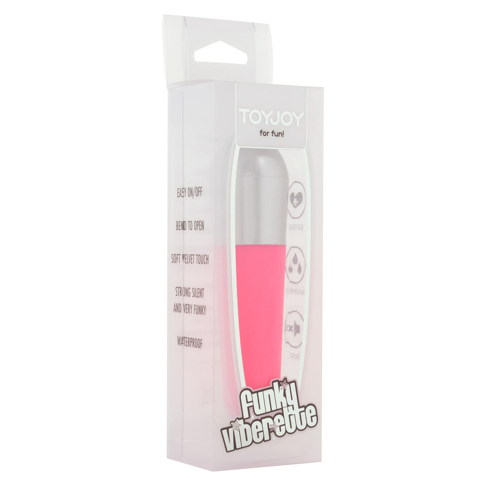 Toyjoy-Funky-Viberette-Mini-Vibrator-Pink|Side View|"compact vibrator design-side view"