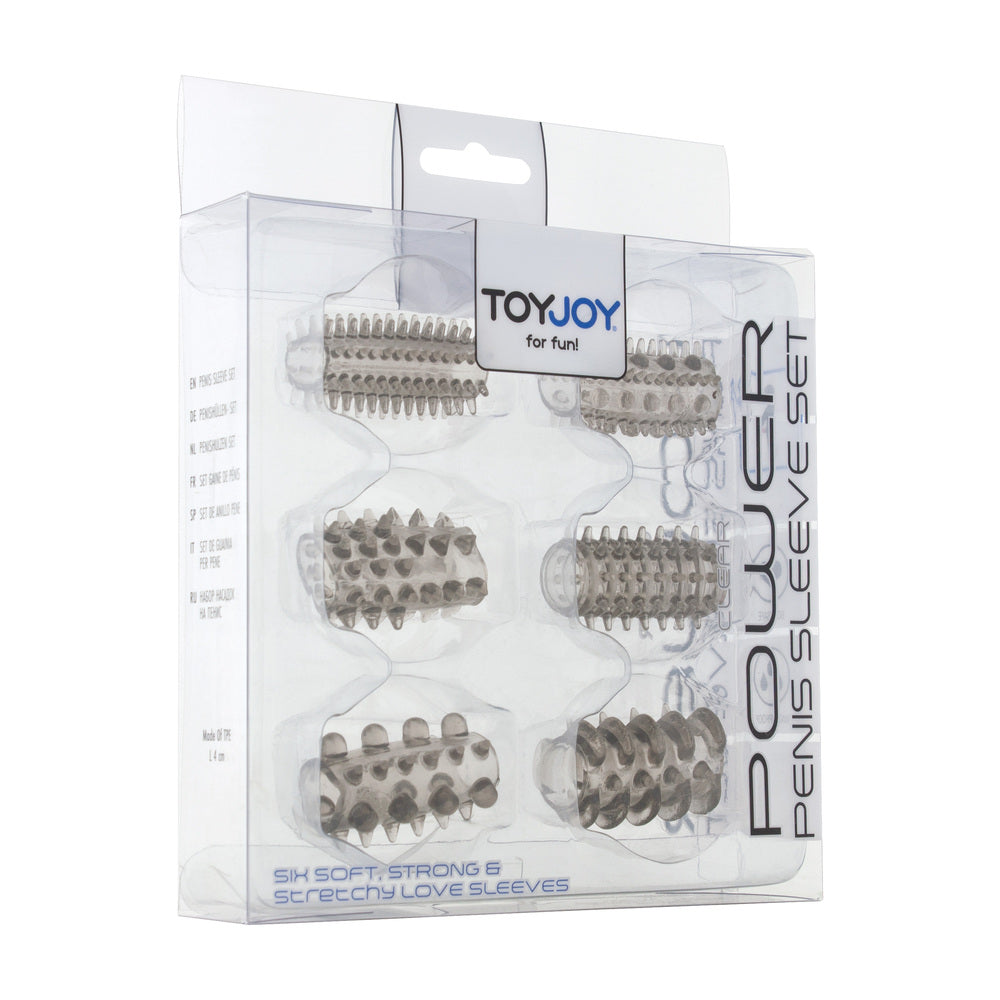 ToyJoy Power Penis Sleeve Set Grey|Side View|"power detail - side view"