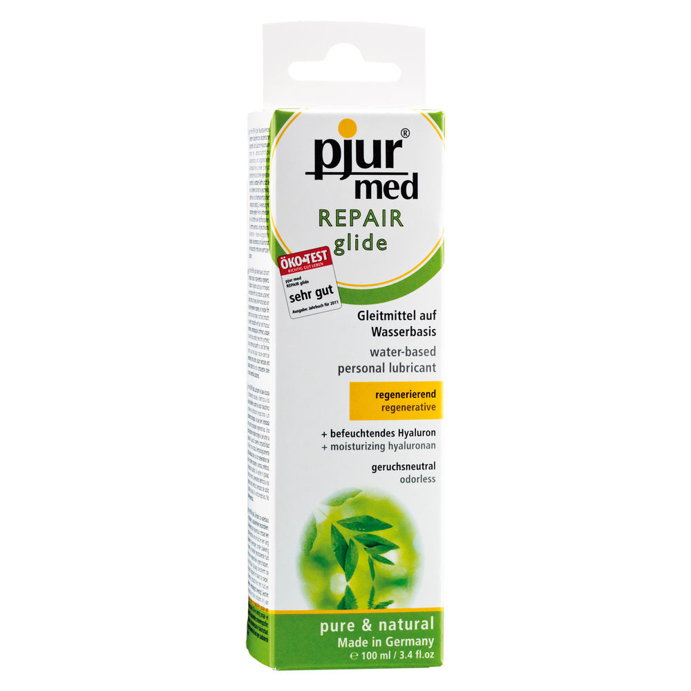 Pjur Repair Glide Water Based Lubricant 100ml|Side View|"bottle detail-side view adult toys direct"|