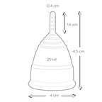 Mae B Intimate Health 2 Small Menstrual Cups|Detail View|"features detail-detail view adult toys direct"|