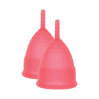 Mae B Intimate Health 2 Large Menstrual Cups|Front View|"large cups-front view adult toys direct"|