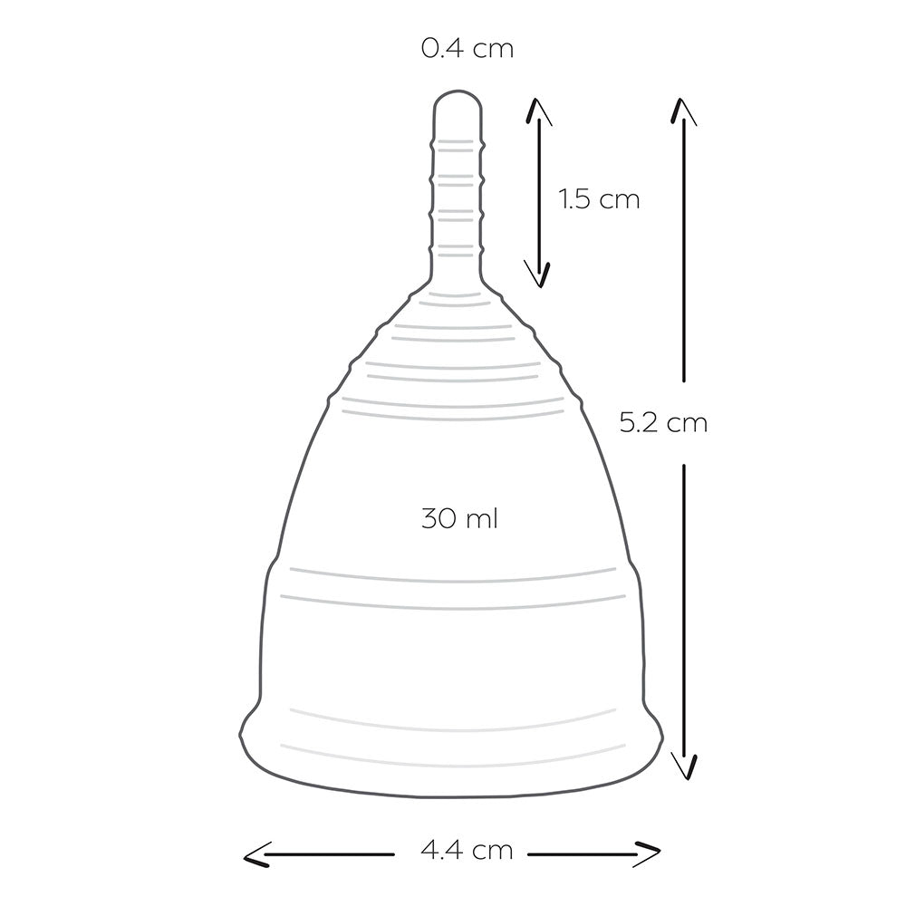 Mae B Intimate Health 2 Large Menstrual Cups|Detail View|"features detail-detail view adult toys direct"|