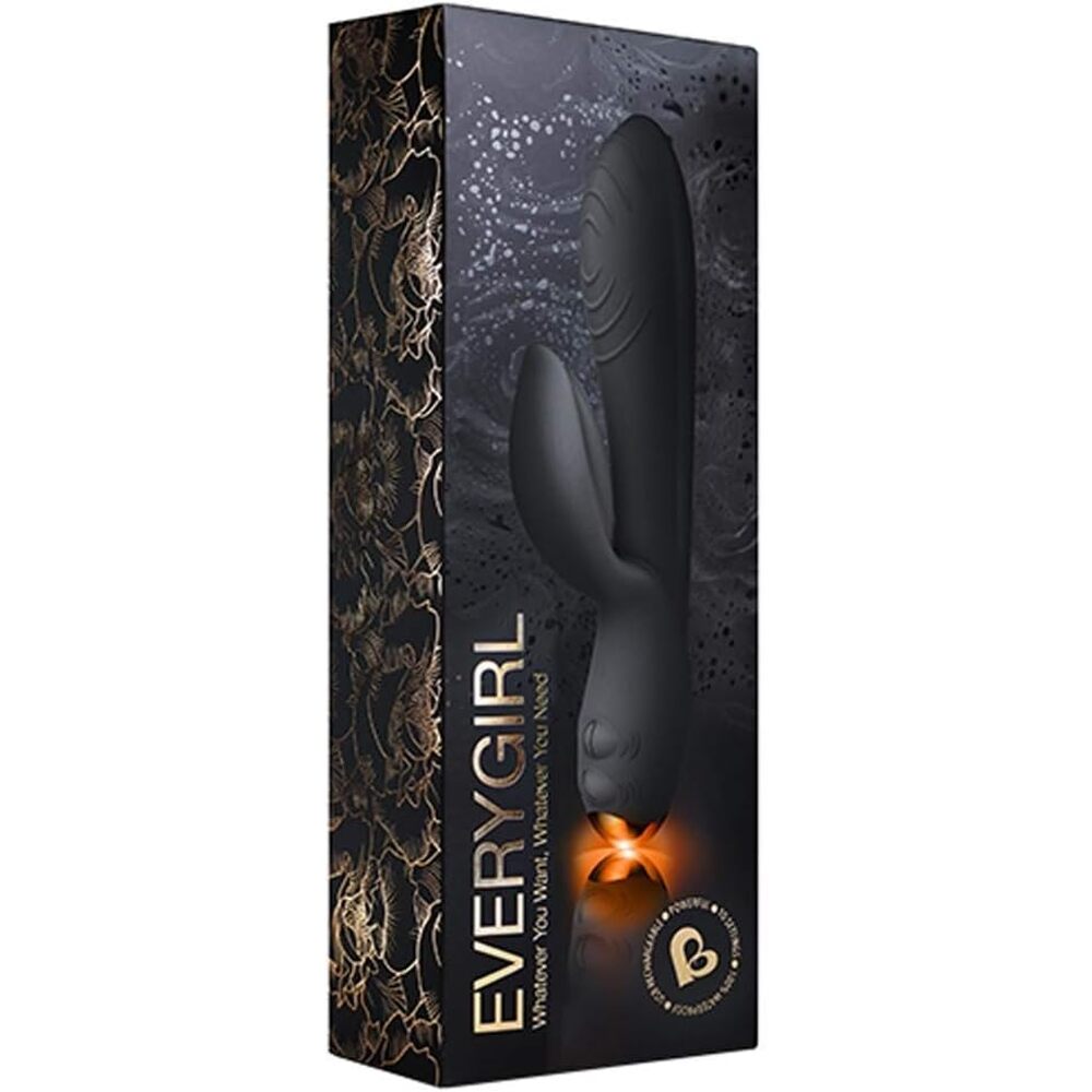 Rocks-Off-Everygirl-Black-Rechargeable-Rabbit-Vibrator|Detail View|"control features-detail view"