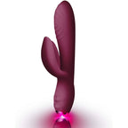 Rocks-Off-Everygirl-Burgundy-Rechargeable-Rabbit-Vibrator|Side View|"rechargeable design-side view"