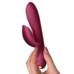 Rocks-Off-Everygirl-Burgundy-Rechargeable-Rabbit-Vibrator|Detail View|"control features-detail view"