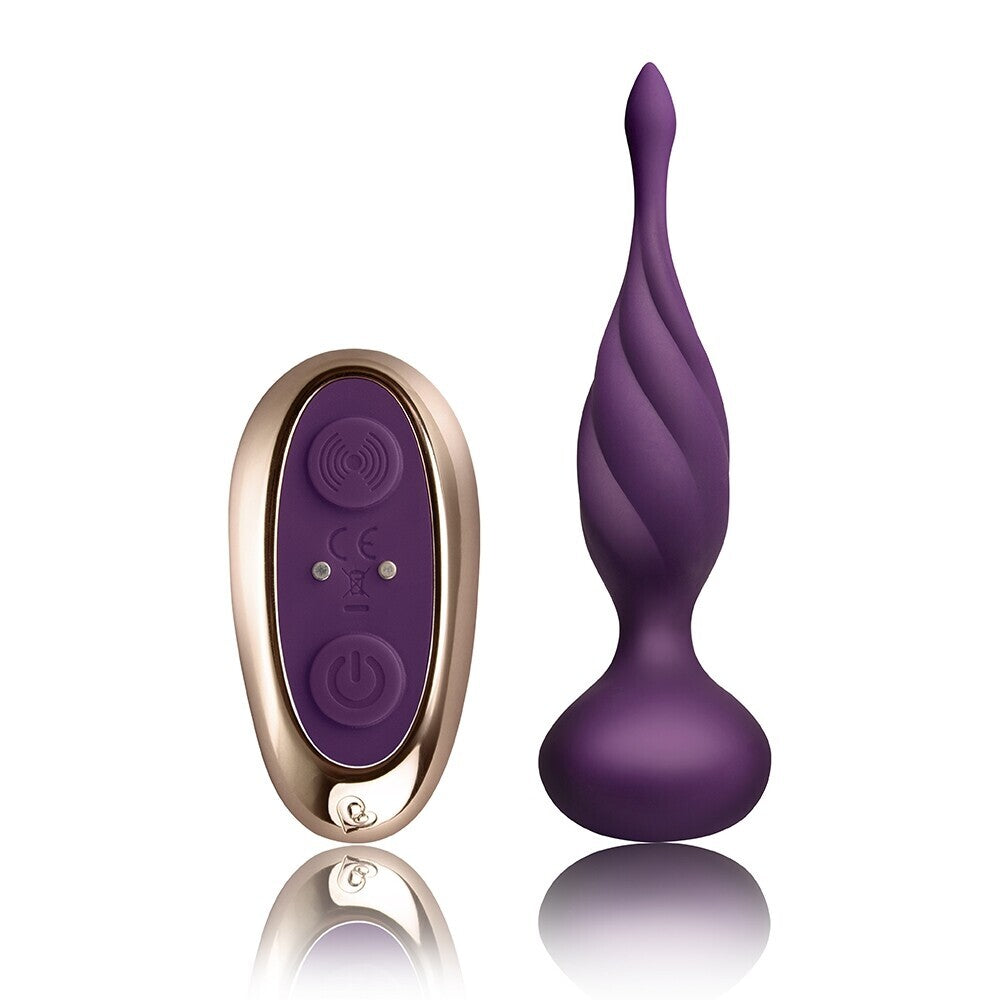 Rocks-Off-Petite-Sensations-Discover-Butt-Plug-Purple|Front View|"compact pleasure device-front view"