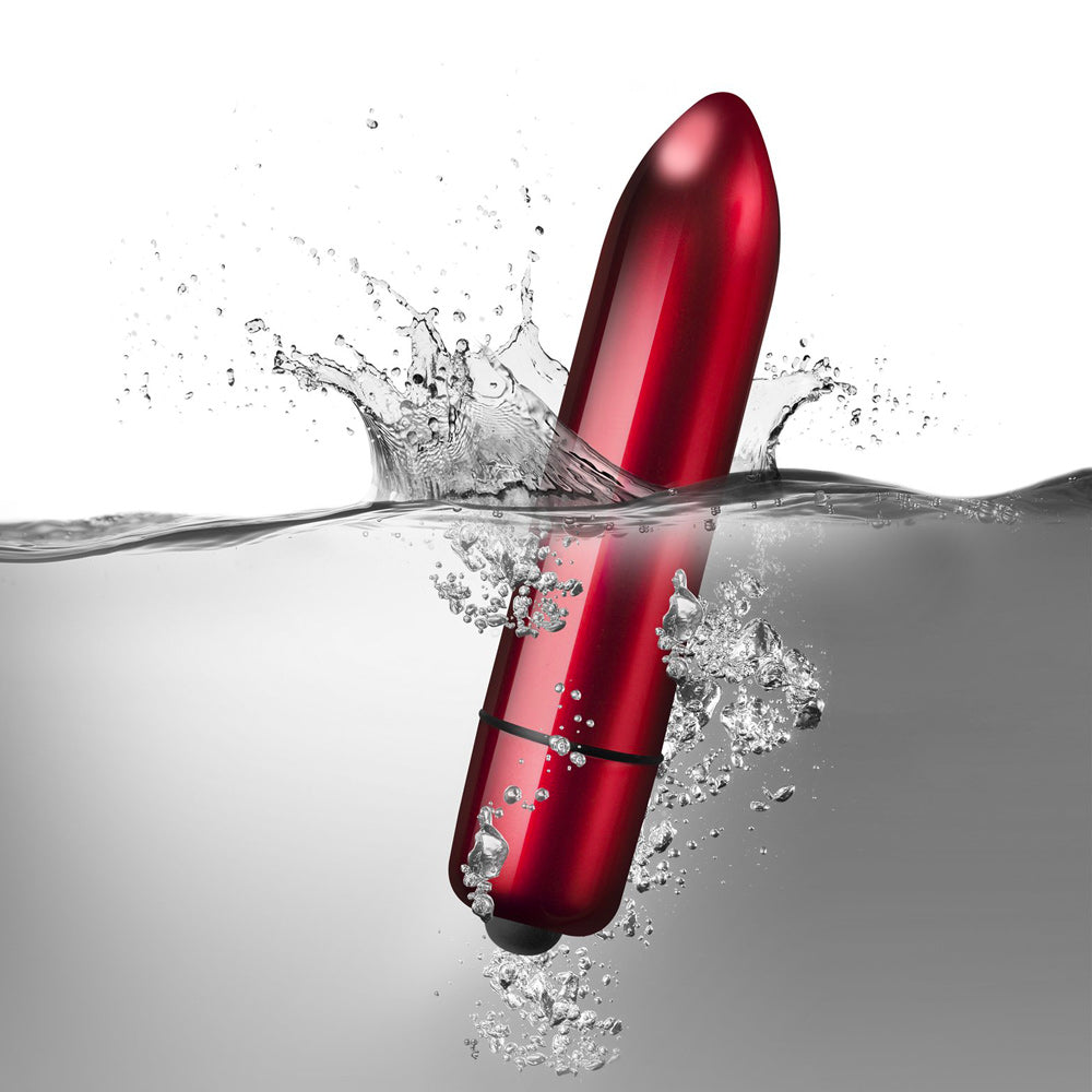 Rocks-Off-Truly-Yours-Red-Alert-120mm-Bullet|Front View|"powerful bullet vibrator red-front view"