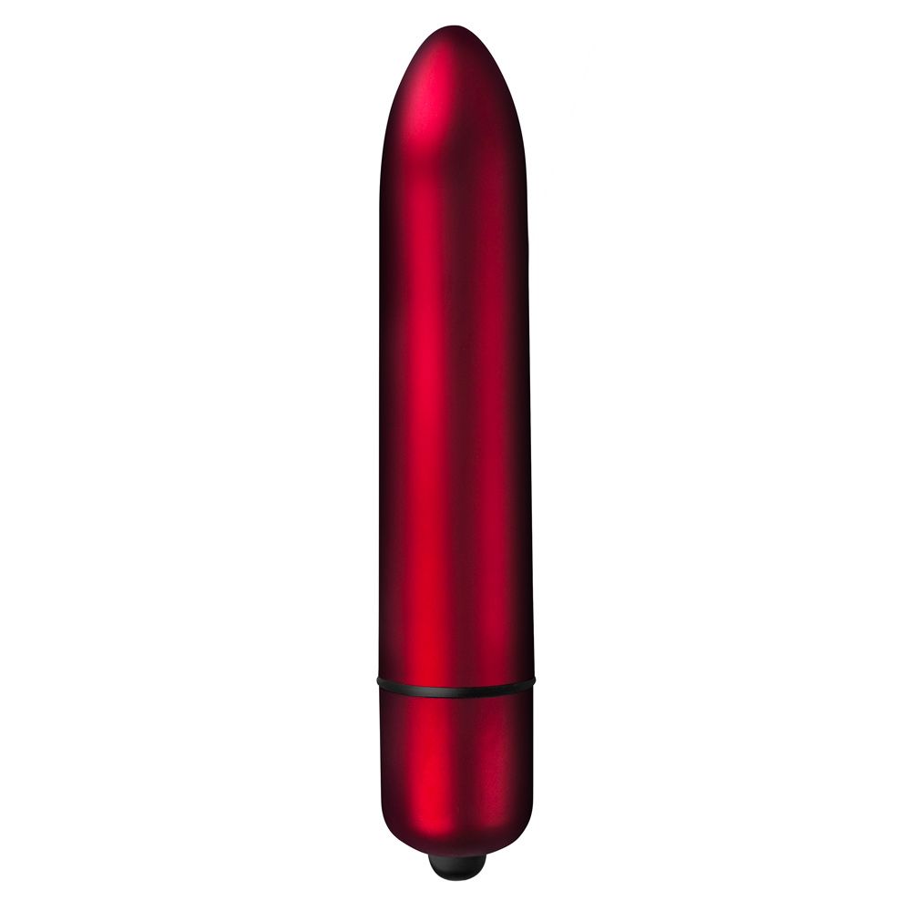 Rocks-Off-Truly-Yours-Scarlet-Velvet-90mm-Bullet|Front View|"premium bullet vibrator scarlet-front view"