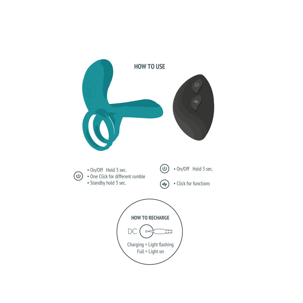 Xocoon Couples Vibrator Ring|Side View|"vibrator detail - side view"