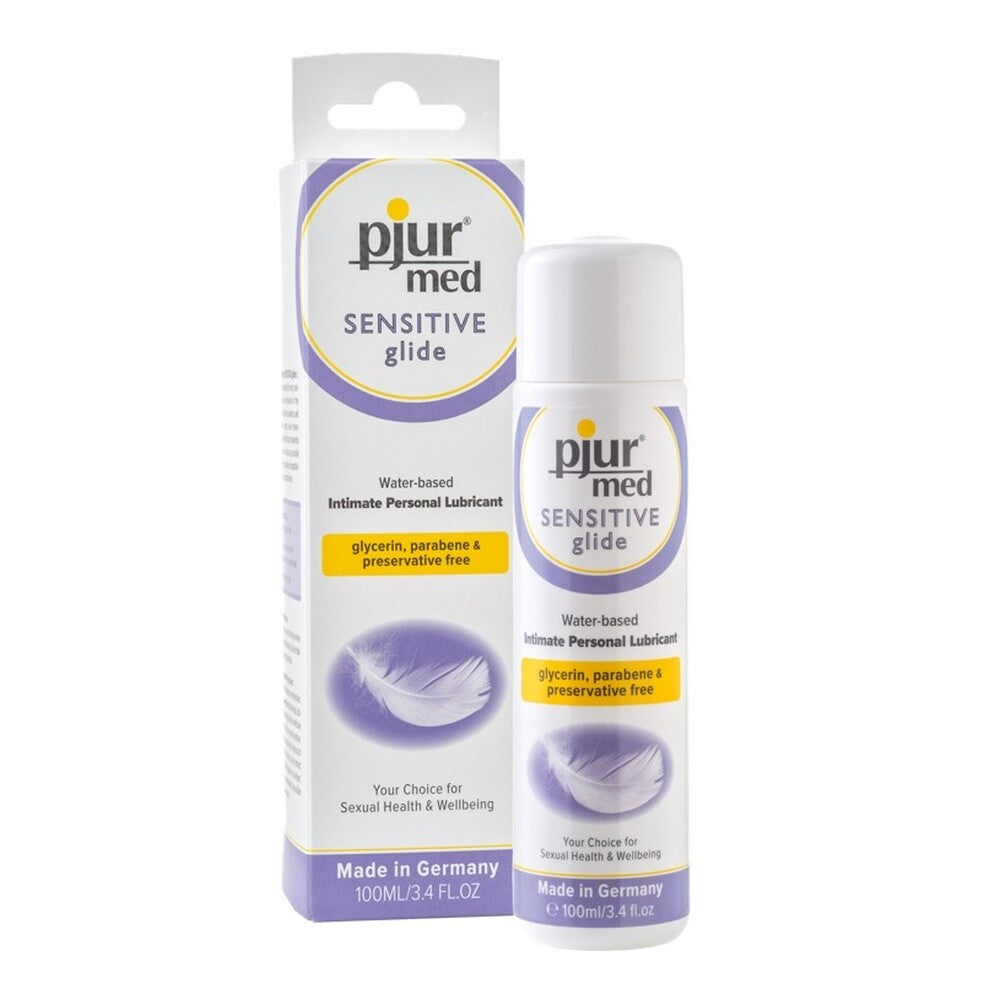 Pjur Med Sensitive Glide Intimate Personal Lubricant 100ml|Front View|"sensitive glide-front view adult toys direct"|
