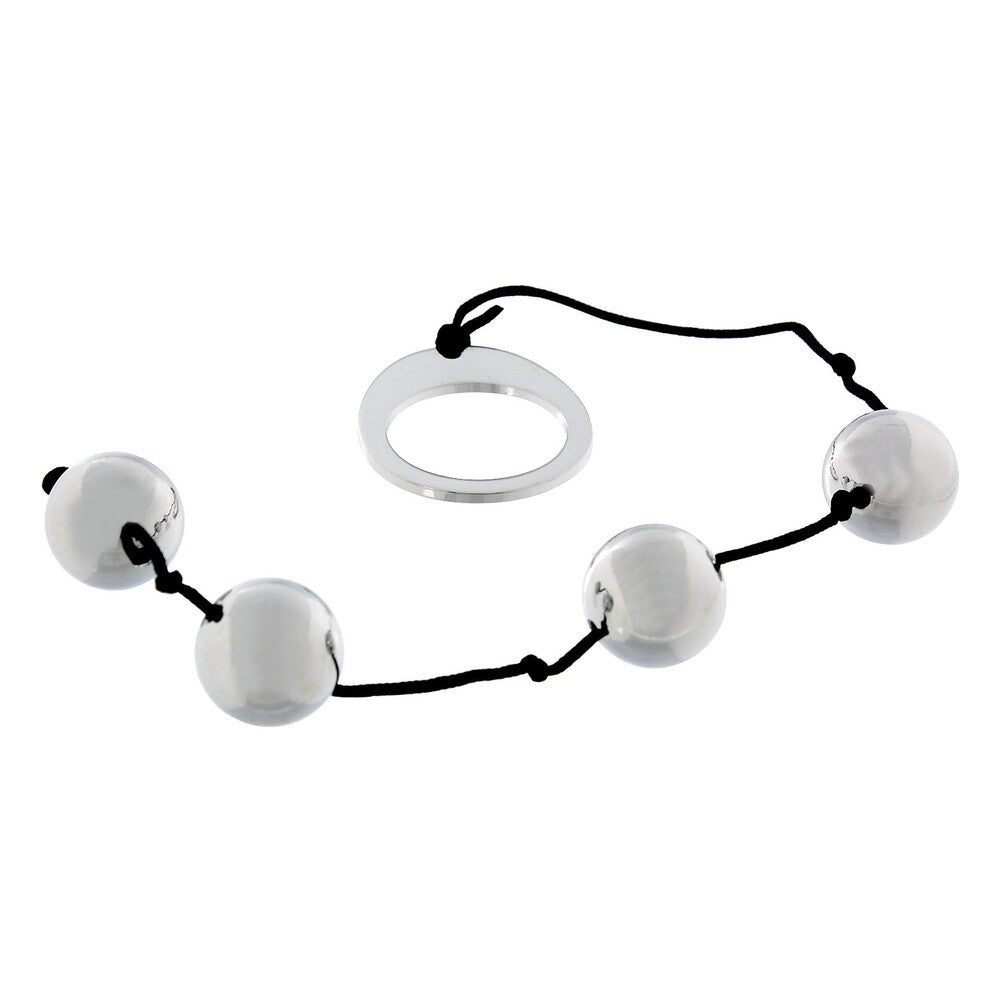 Heavy Metal Anal Beads|Front View|"metal anal beads-front view"|