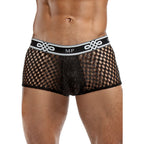 Male Power Peep Show Mini Short Black|Front View|"peep design-front view"|