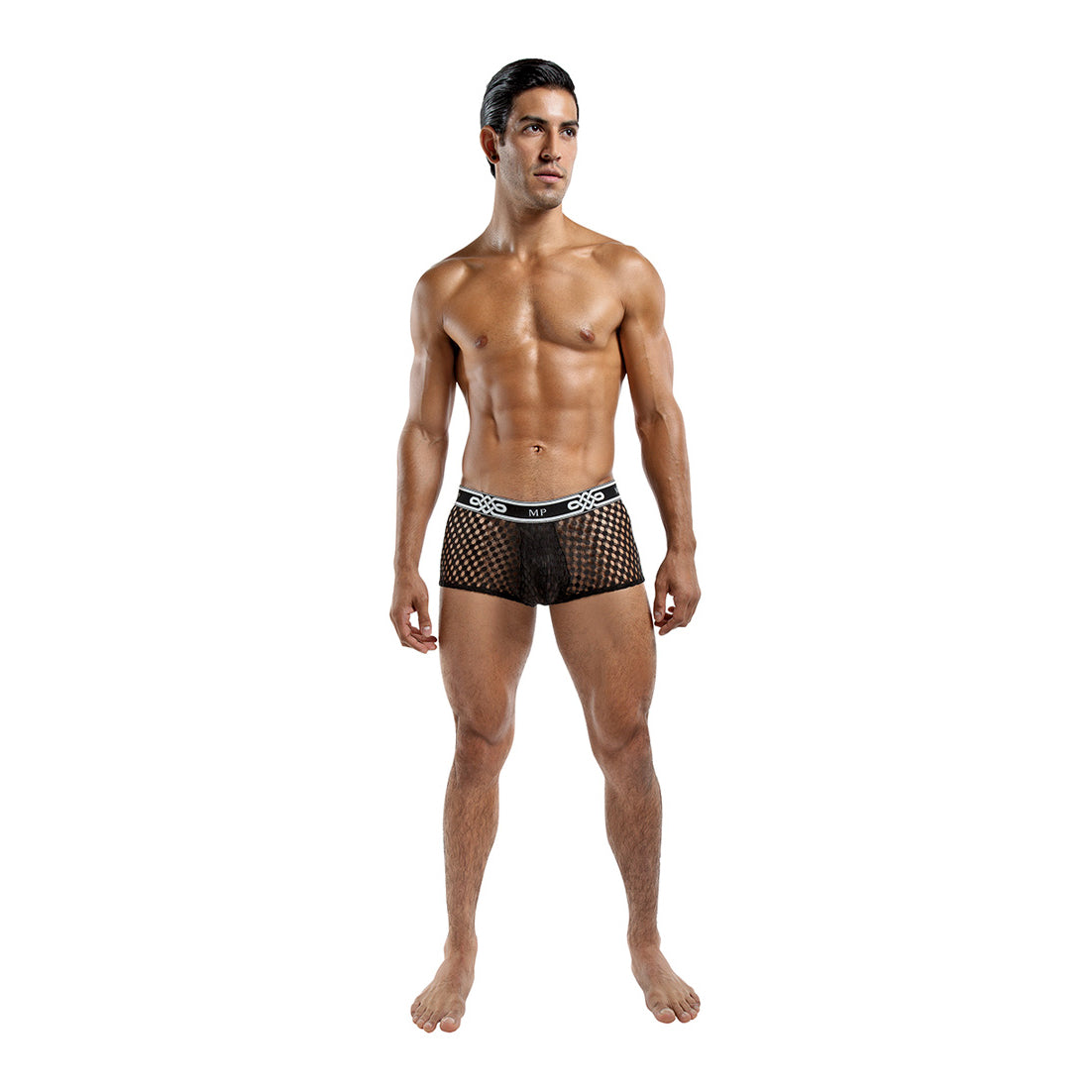 Male Power Peep Show Mini Short Black|Side View|"short features-side view"|