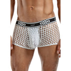 Male Power Peep Show Mini Short White|Front View|"peep design-front view"|