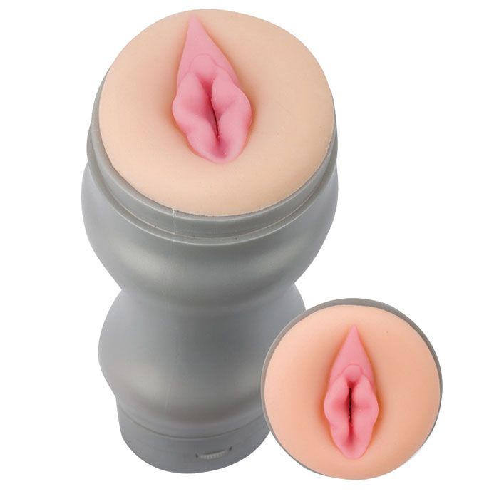 Kabuki Nights Tight Delight Pinch Vibrating Masturbator|Front View|"Premium vibrating pleasure device - front view"