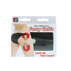 Furry Metal Handcuffs Black|Side View|"cuff details-side view"|