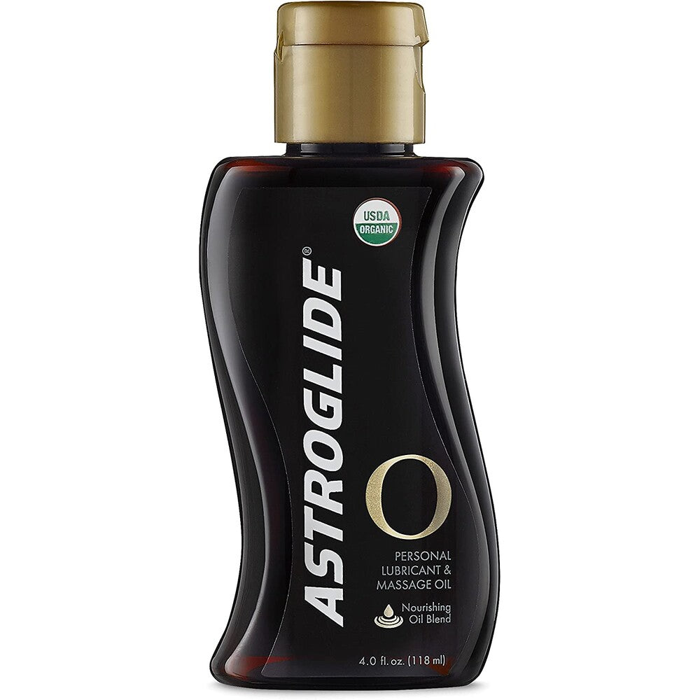 Astroglide O Organic Oil Blend 118ml|Front View|"organic lubricant-front view adult toys direct"|