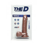 The D Perfect D FIRMSKYN 7 Inch Dildo with Balls Caramel|Side View|"caramel detail - side view"