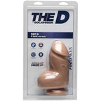 The D Fat D 6 Inch Vanilla Dildo With Balls|Side View|"vanilla dildo balls - side view"