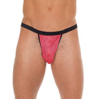 Mens Black GString With Pink Pouch|Front View|"pink design-front view"|