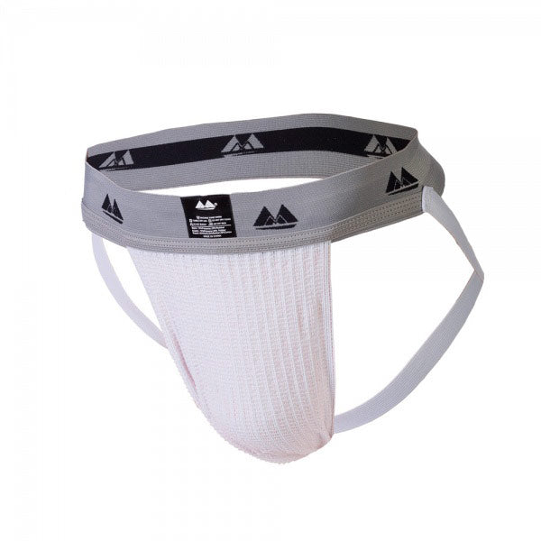 Jockstrap White with 2 Inch Band|Front View|"white jock design-front view"|