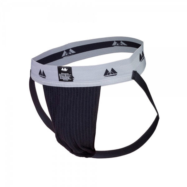 Jockstrap Black with 2 Inch Waistband|Front View|"jock design-front view"|