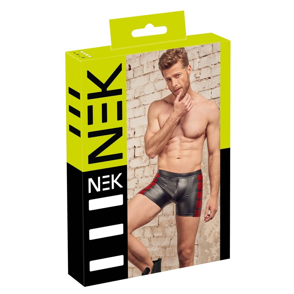 NEK Matte Look Pants In Black and Red|Set View|"complete pants set-set view"|
