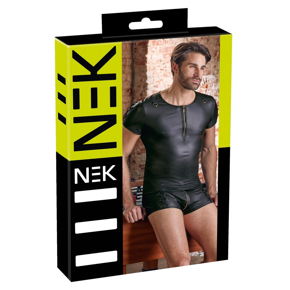 NEK Matte Black Straight Cut Shirt|Set View|"complete shirt set-set view"|