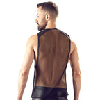 Svenjoyment Mens Black Net Shirt|Side View|"shirt features-side view"|