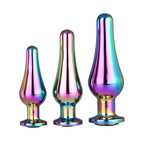 Gleaming Butt Plug Set Multicoloured|Front View|"multicolor anal plug collection-front view"|