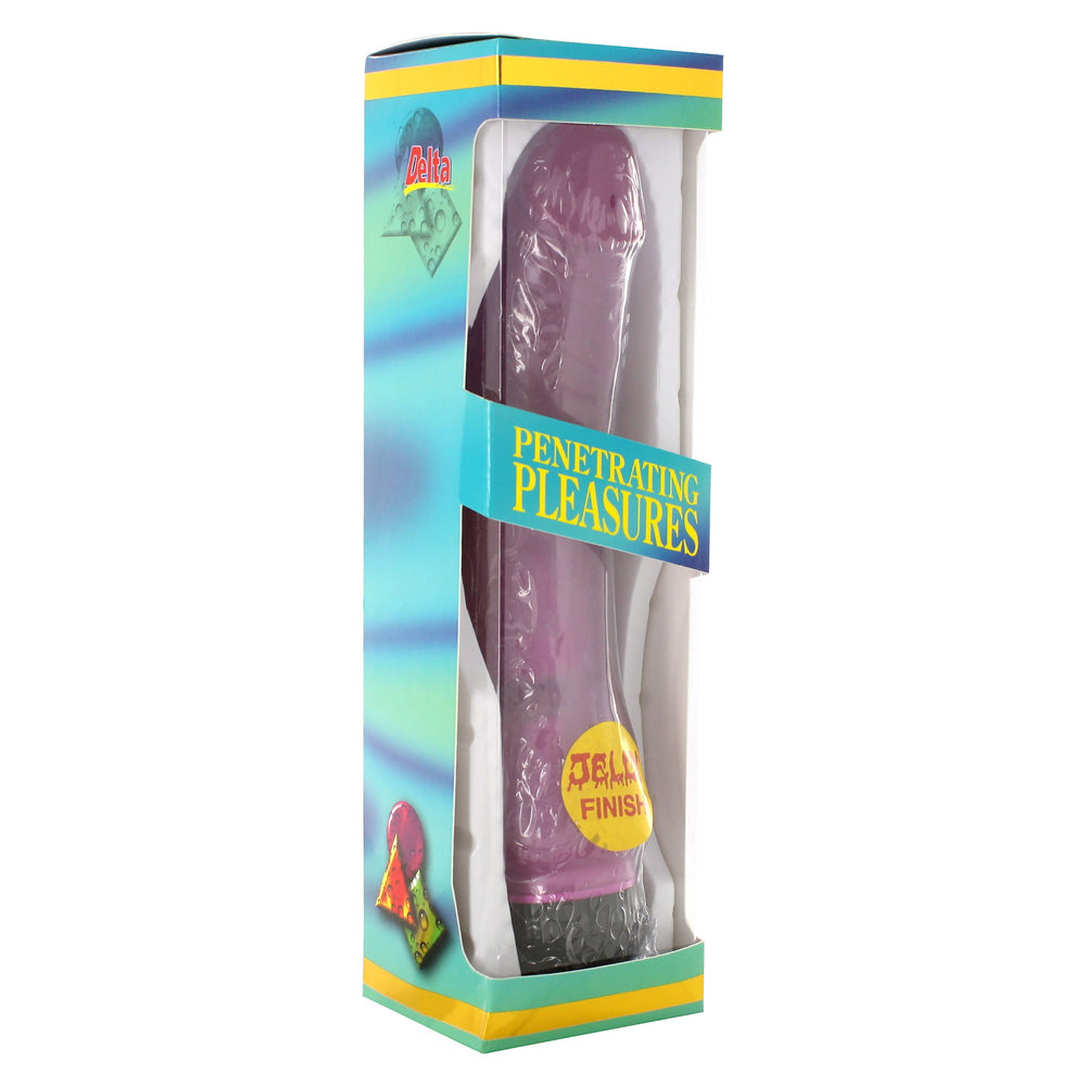 Jelly Penis 7 Inches Purple Vibrator|Side View|"texture detail - side view"