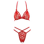 Cottelli Lace Set Red|Back View|"red lace lingerie set - back view"