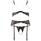 Abierta Fina Pearl Bra Suspender And String|Back View|"pearl bra suspender set - back view"