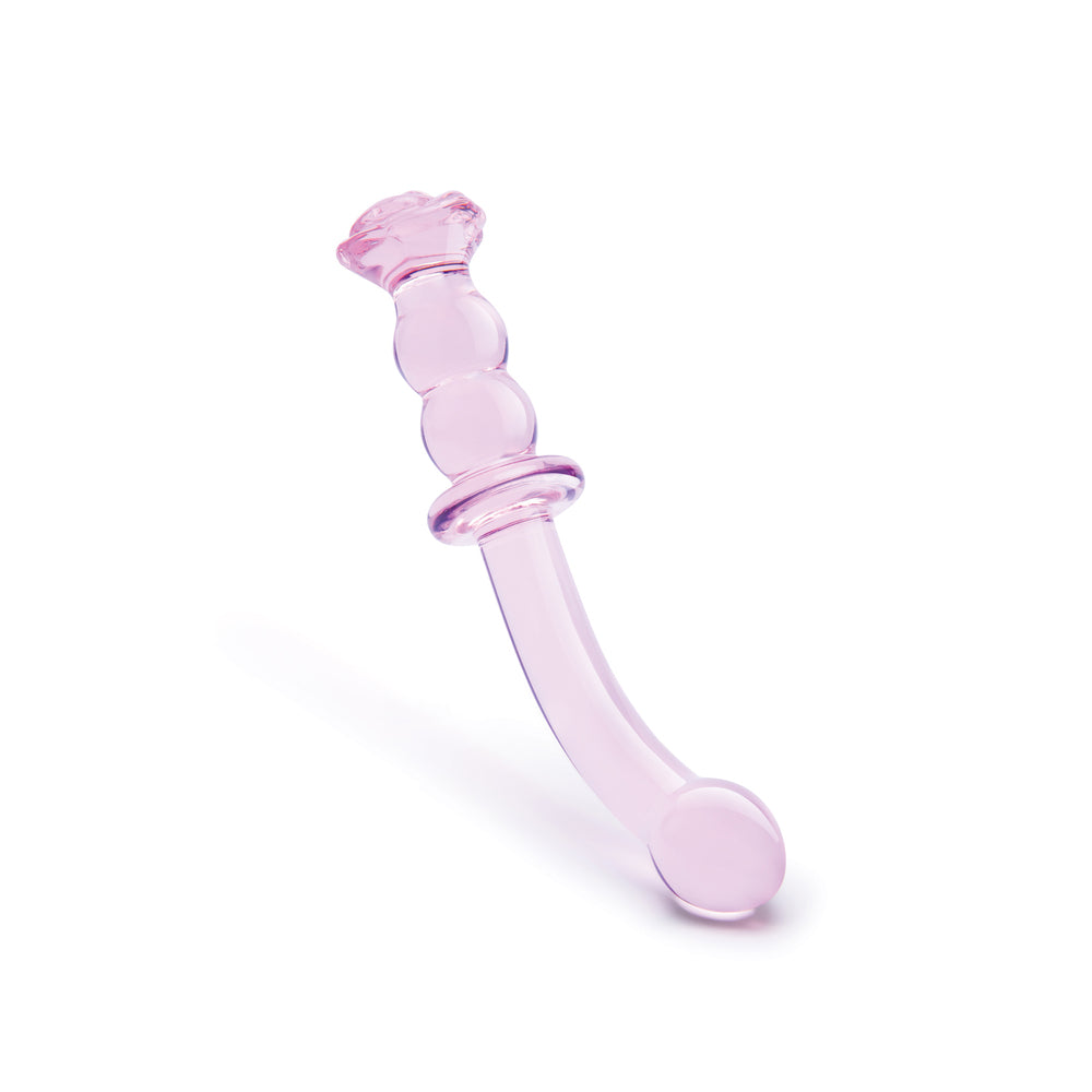 Glaze Glass Rosebud GSpot Dildo|Side View|"glass gspot dildo - side view"