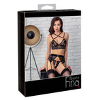 Abierta Fina Lacey Open Suspender Set|Detail View|"lace suspender set - detail view"