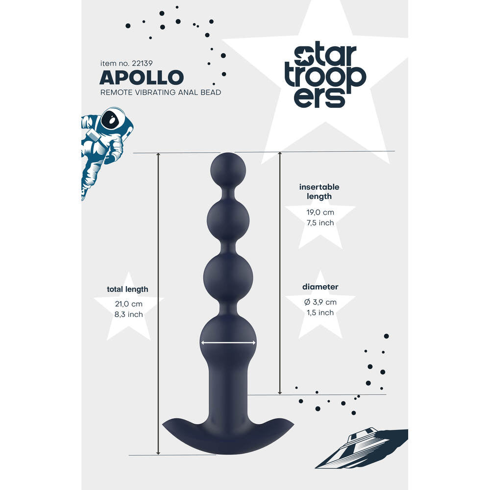 Startroopers Apollo Remote Vibrating Anal Beads | Detail View | "Vibrating beads - detail view"
