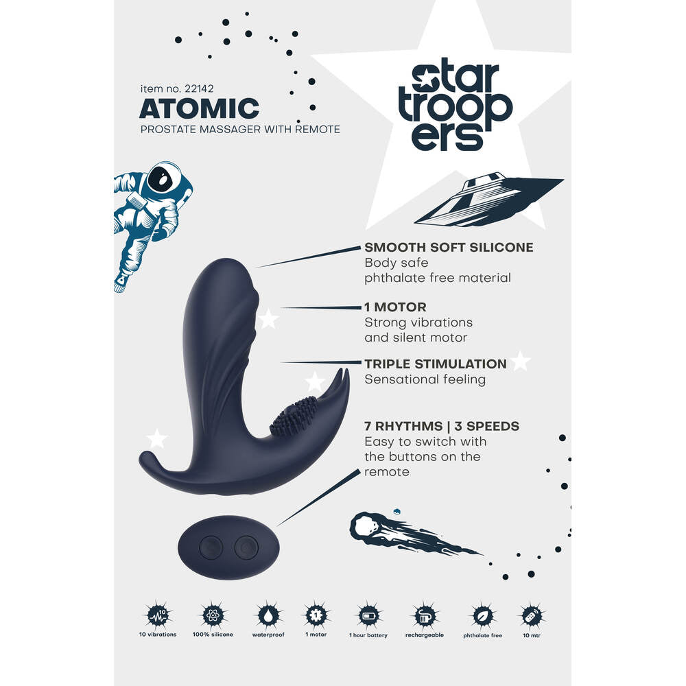 Startroopers Atomic Prostate Massager | Back View | "Atomic massager - back view"