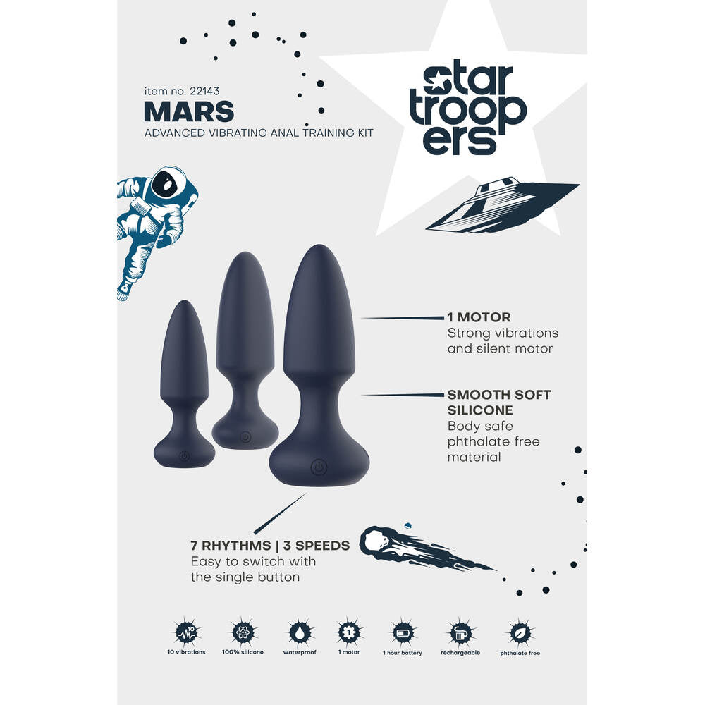 Startroopers Mars Advanced Vibrating Anal Vibe Kit | Back View | "Anal vibe kit - back view"